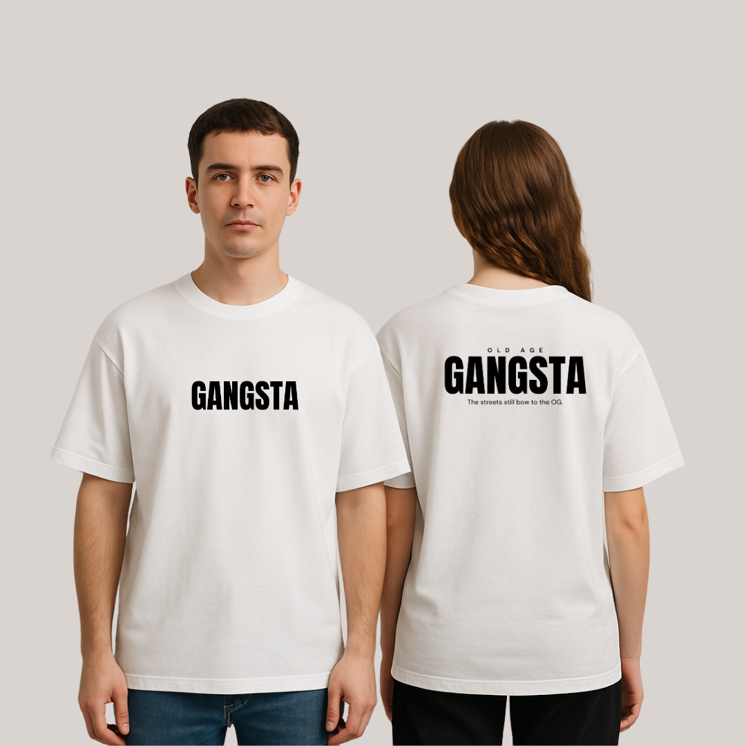 Gangsta White Oversized T-Shirt