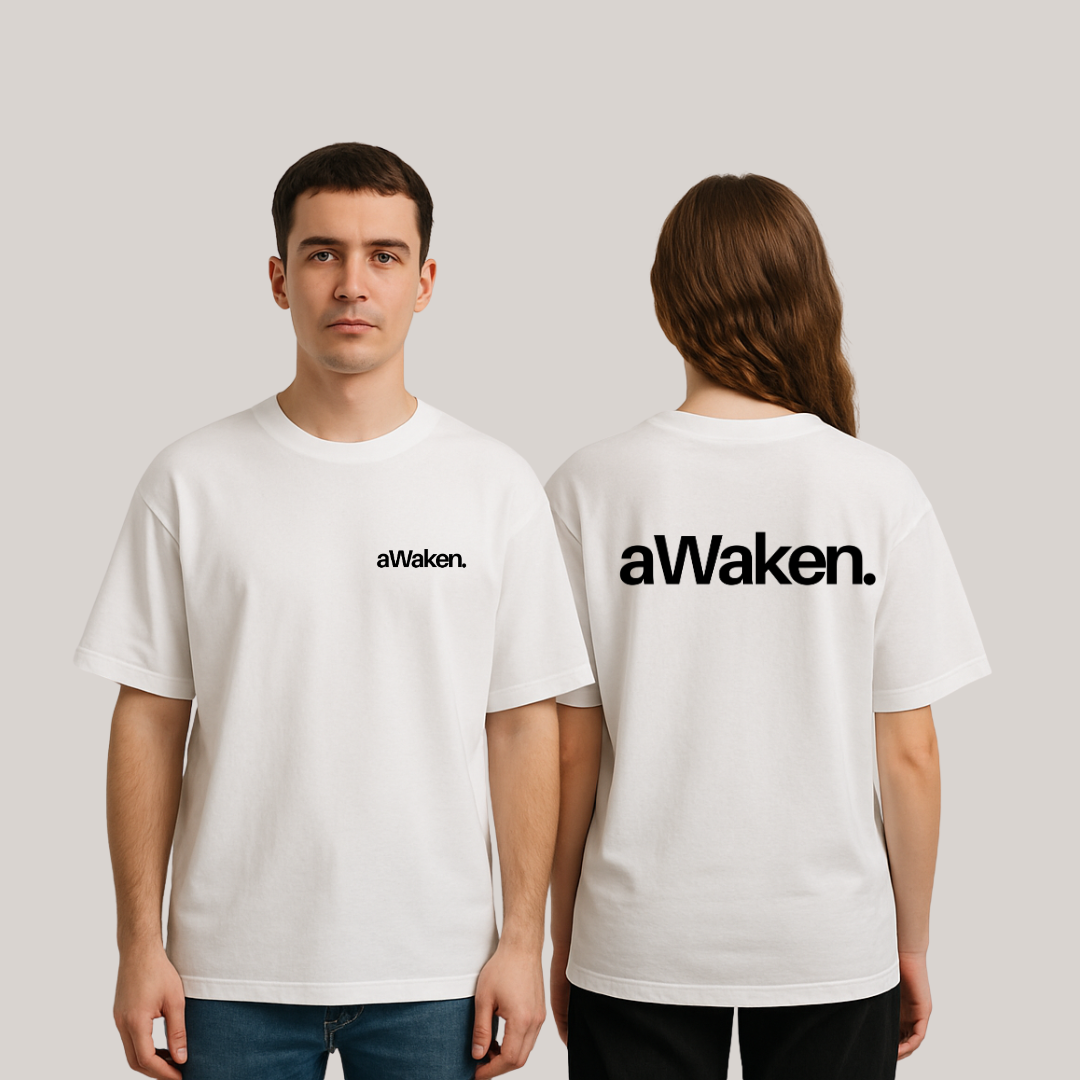 aWaken White Oversized T-Shirt